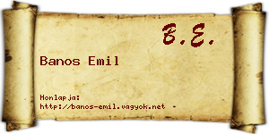Banos Emil névjegykártya